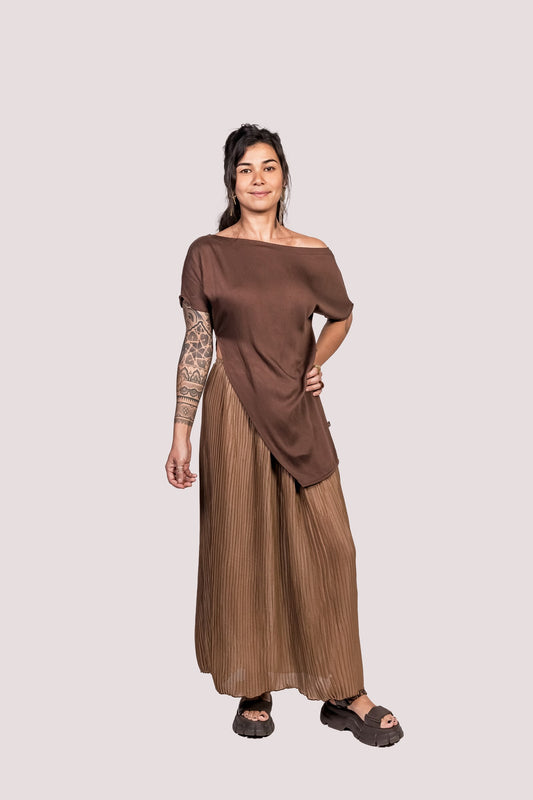 Triângulo Assimétrica | Blusa Viscose Barra Longa - Fuá Ateliê