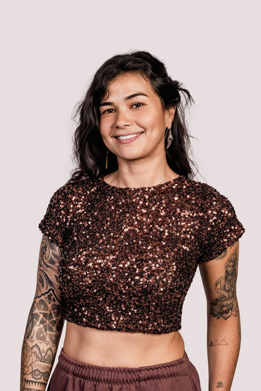 Majestade | Blusa Paetê Shape Básico - Fuá Ateliê