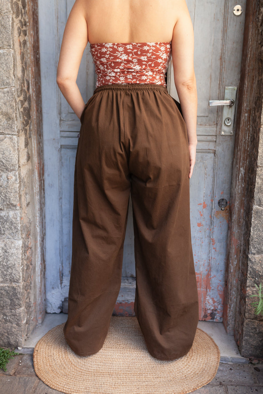 Leoa | Calça reta • sarja algodão - Fuá Ateliê