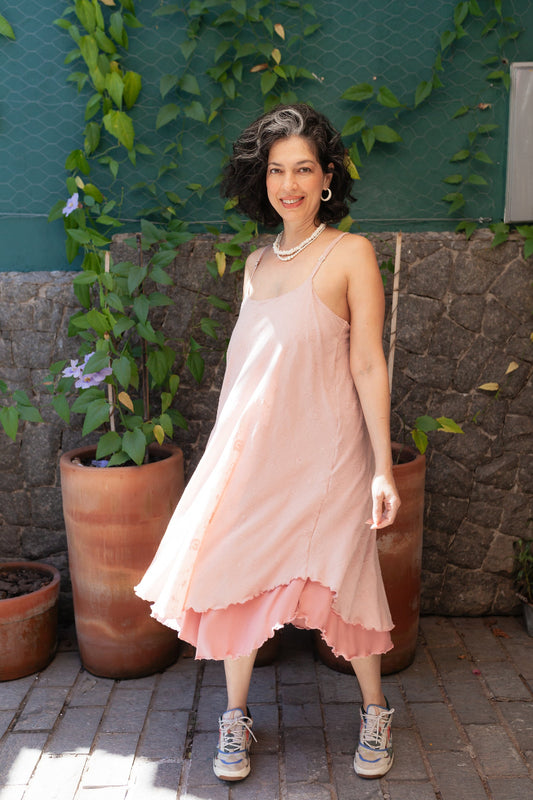 Vestido leveza | godê dupla face - Fuá Ateliê