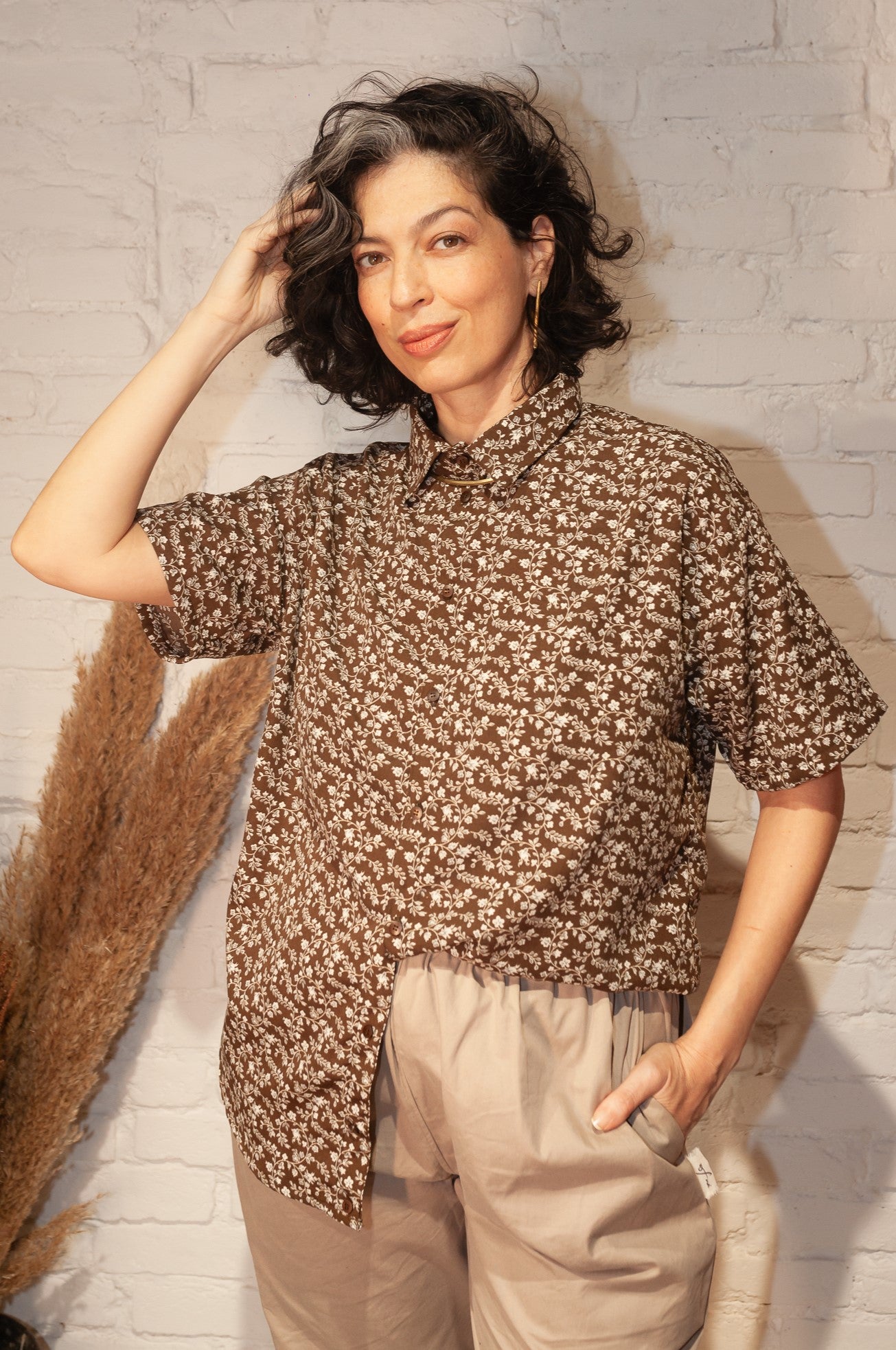 Cosmos | Camisa oversized manga curta sem gênero • viscose - Fuá Ateliê