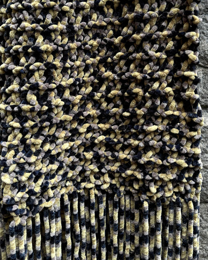 cachecol tricô | 100% feito a mão • oliva/preto - Fuá Ateliê