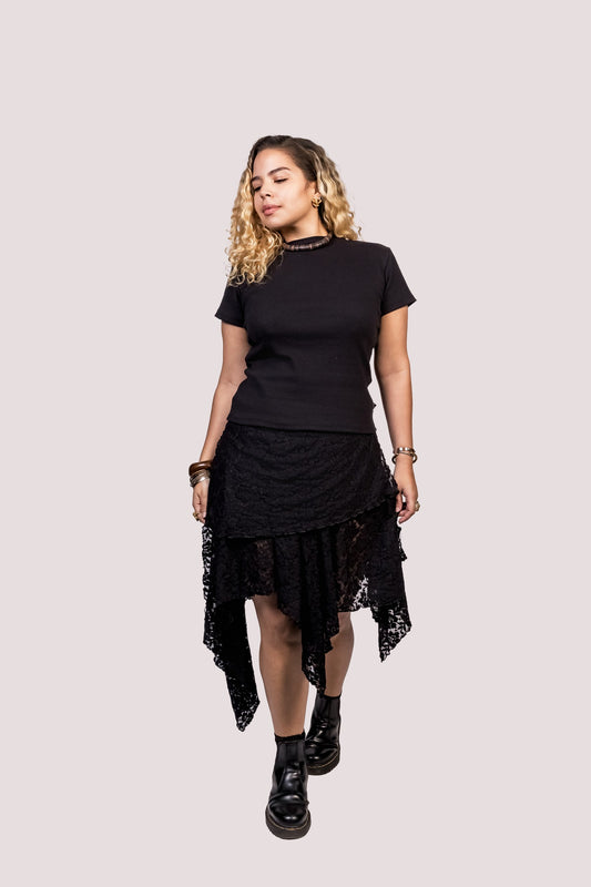Camadas | Saia Renda Sobreposição Boho - Fuá Ateliê