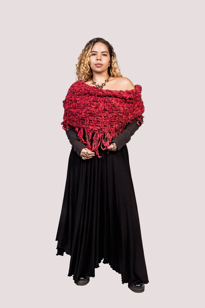 Cachecol infinito tricô | 100% feito a mão • pink/vermelho (Cópia) - Fuá Ateliê