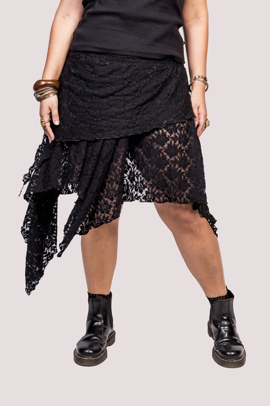 Camadas | Saia Renda Sobreposição Boho - Fuá Ateliê