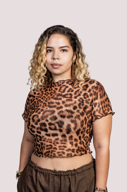 Golinha | Cropped gola fechada • tule oncinha - Fuá Ateliê