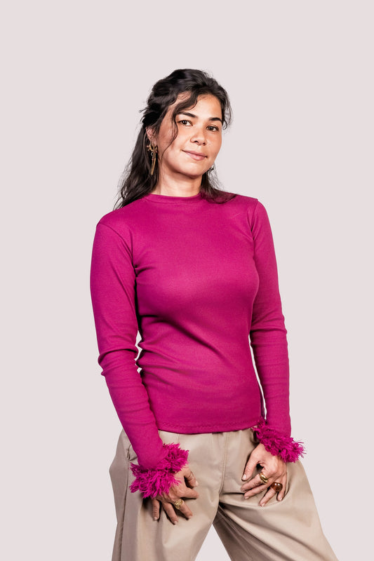 Incrementada | Blusa Manga Longa Ribana Frufru - Fuá Ateliê
