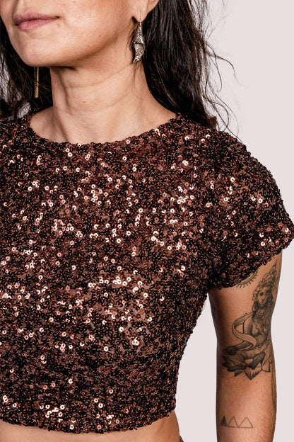 Majestade | Blusa Paetê Shape Básico - Fuá Ateliê