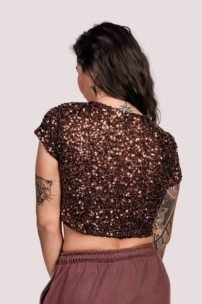 Majestade | Blusa Paetê Shape Básico - Fuá Ateliê