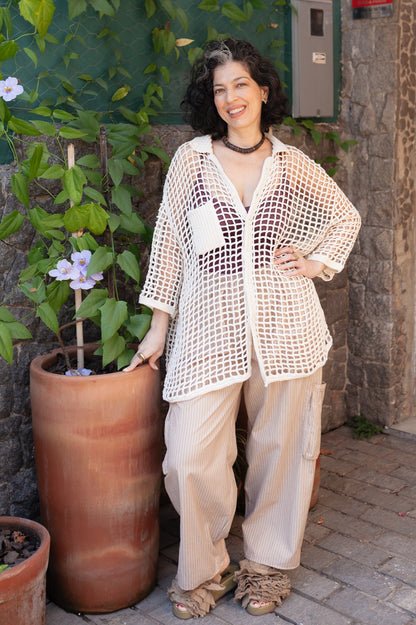 Camisa Cosmo Crochê (SOB DEMANDA) - Fuá Ateliê