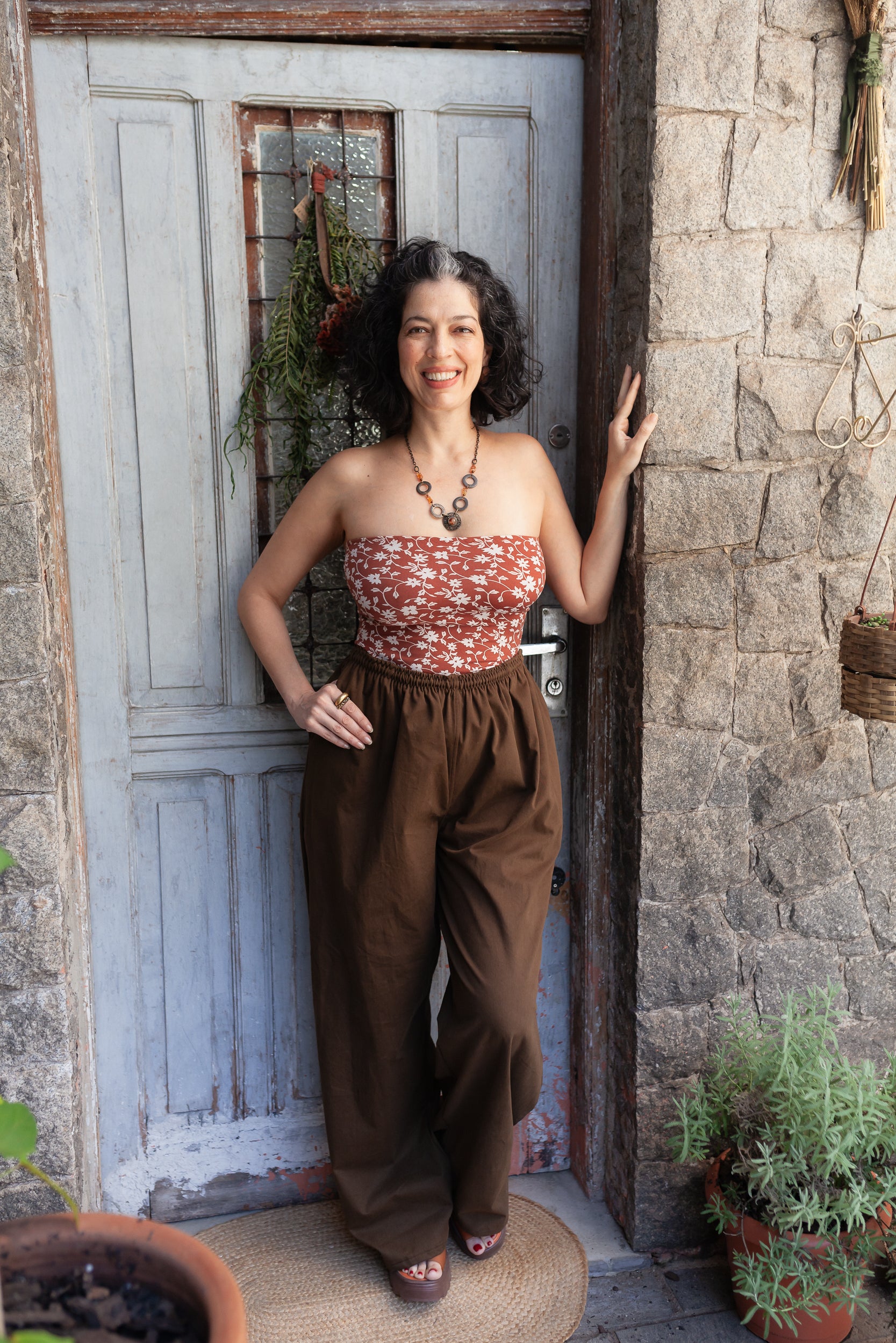 Leoa | Calça reta 󠁯•󠁏󠁏 sarja algodão - Fuá Ateliê